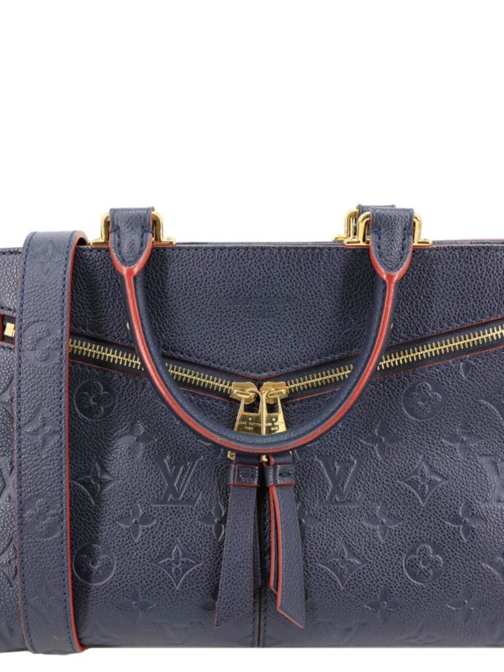 Louis Vuitton  Sully PM Monogram Empreinte Leather Shoulder Bag Marine Rouge